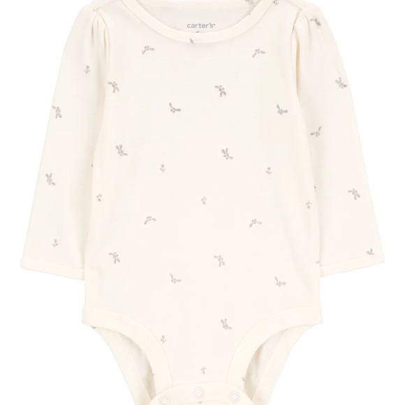 NWT SIZE 3 MO Carter's Light Gray Cable Knit Dress w/ Cream Onesie - Picture 2 of 13